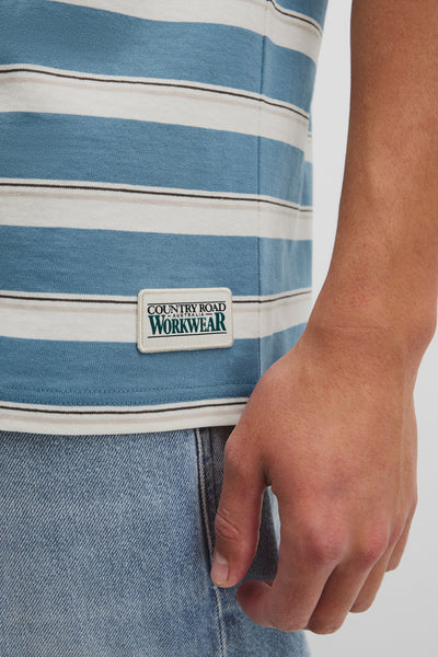 Australian Cotton Stripe Workwear T-Shirt