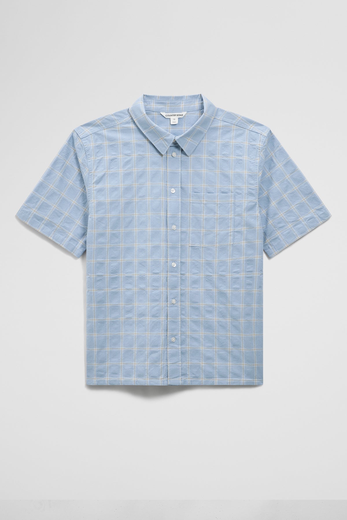 Teen Contrast Check Short Sleeve Shirt
