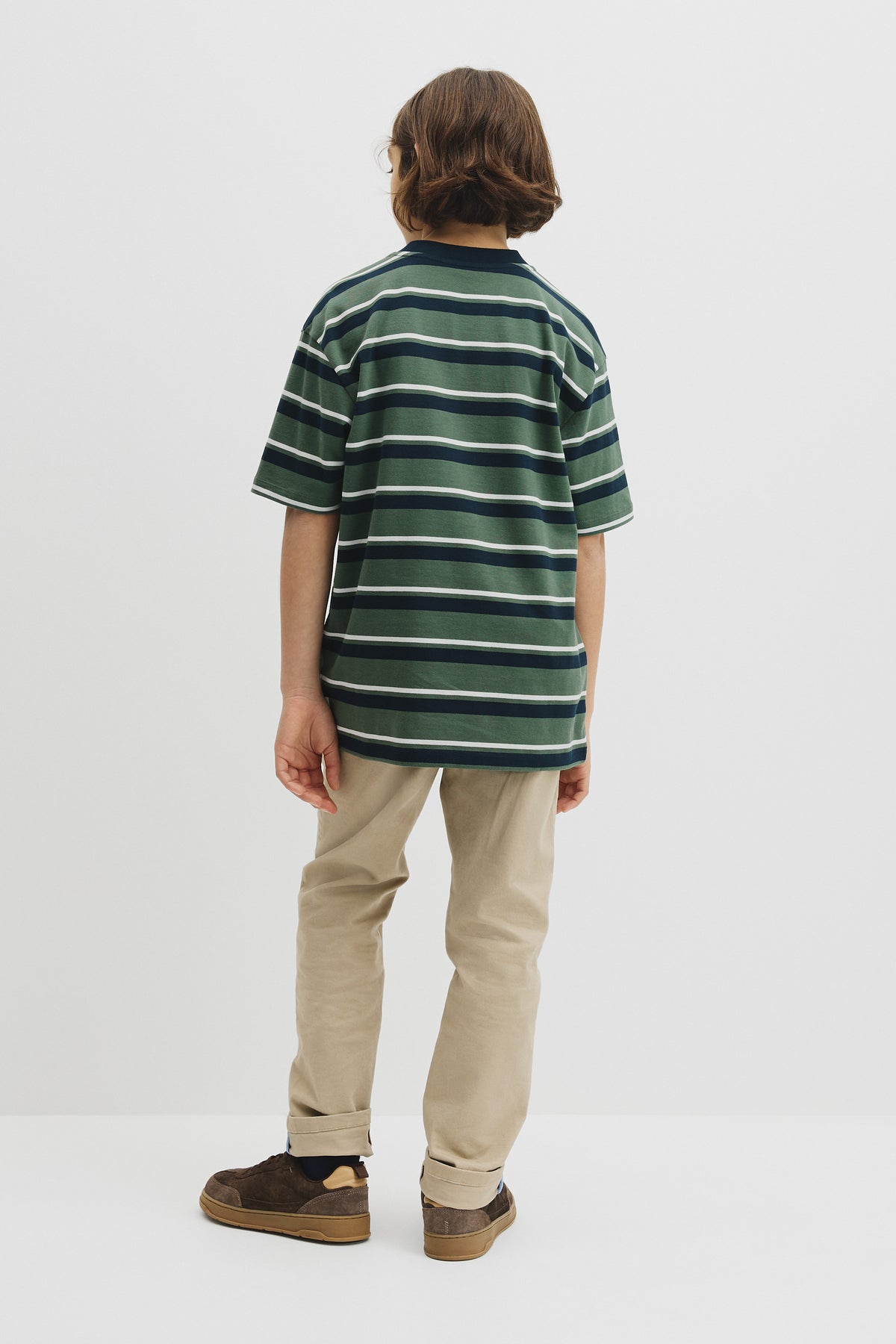 Teen Australian Cotton Relaxed Stripe Short Sleeve T-Shirt