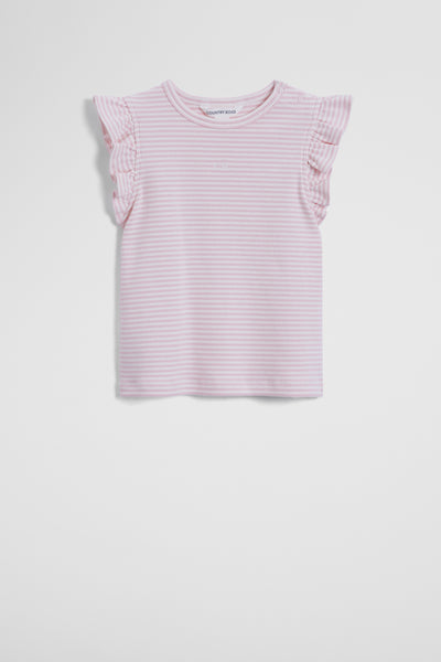 Australian Cotton Blend Short Sleeve Stripe Rib T-Shirt