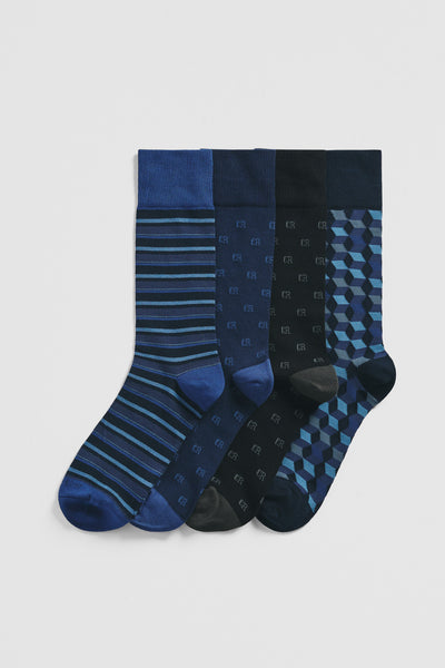 Cr Pattern Sock Pack Of 4