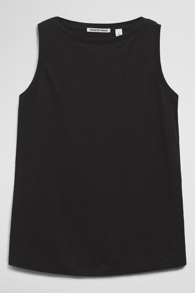 Linen Boat Neck Tank