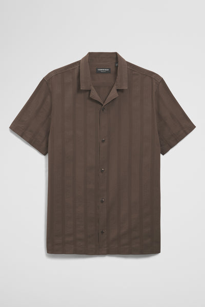 Regular Fit Short Sleeve Textured Stripe Shirt