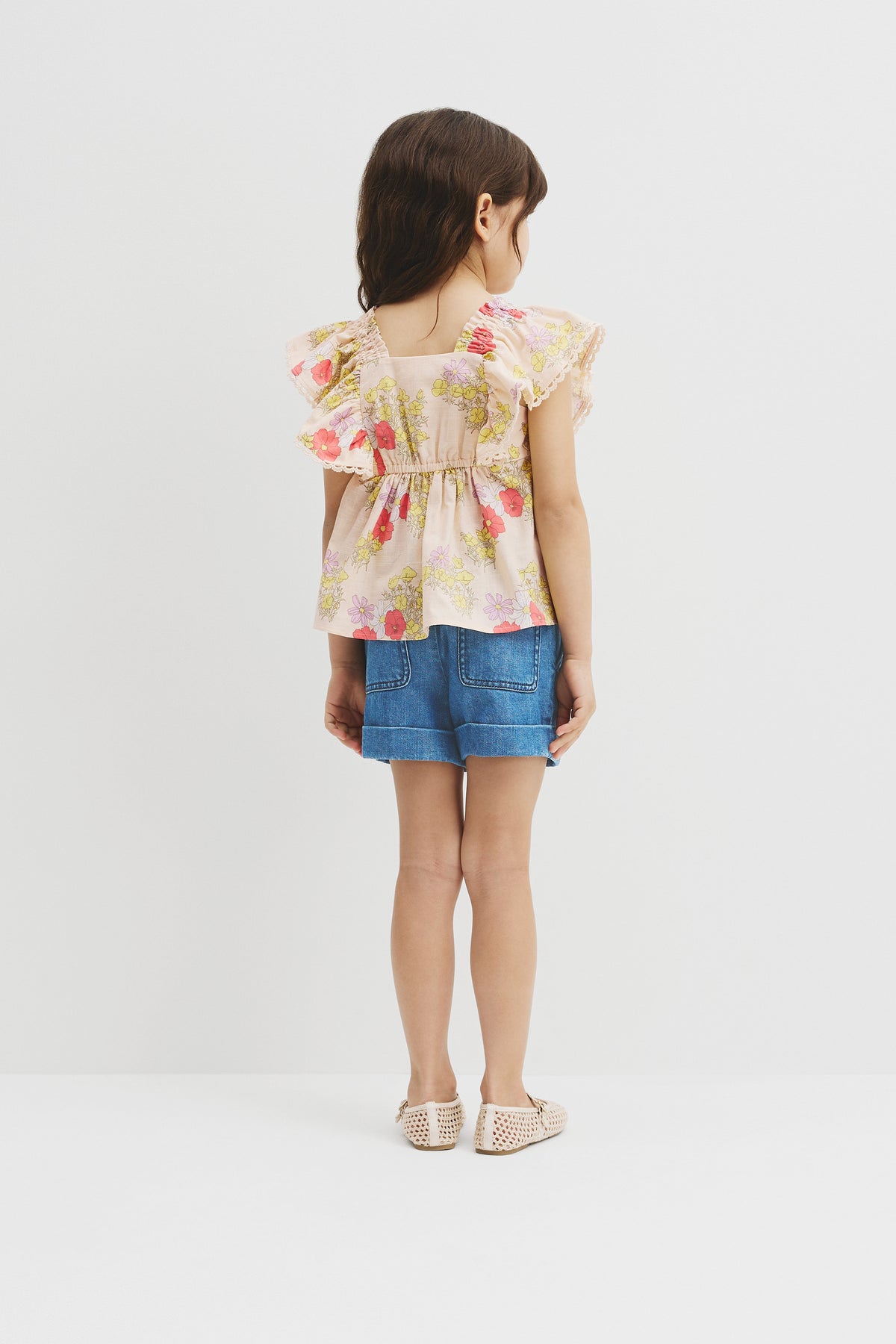 Short Sleeve Flutter Sleeve Top