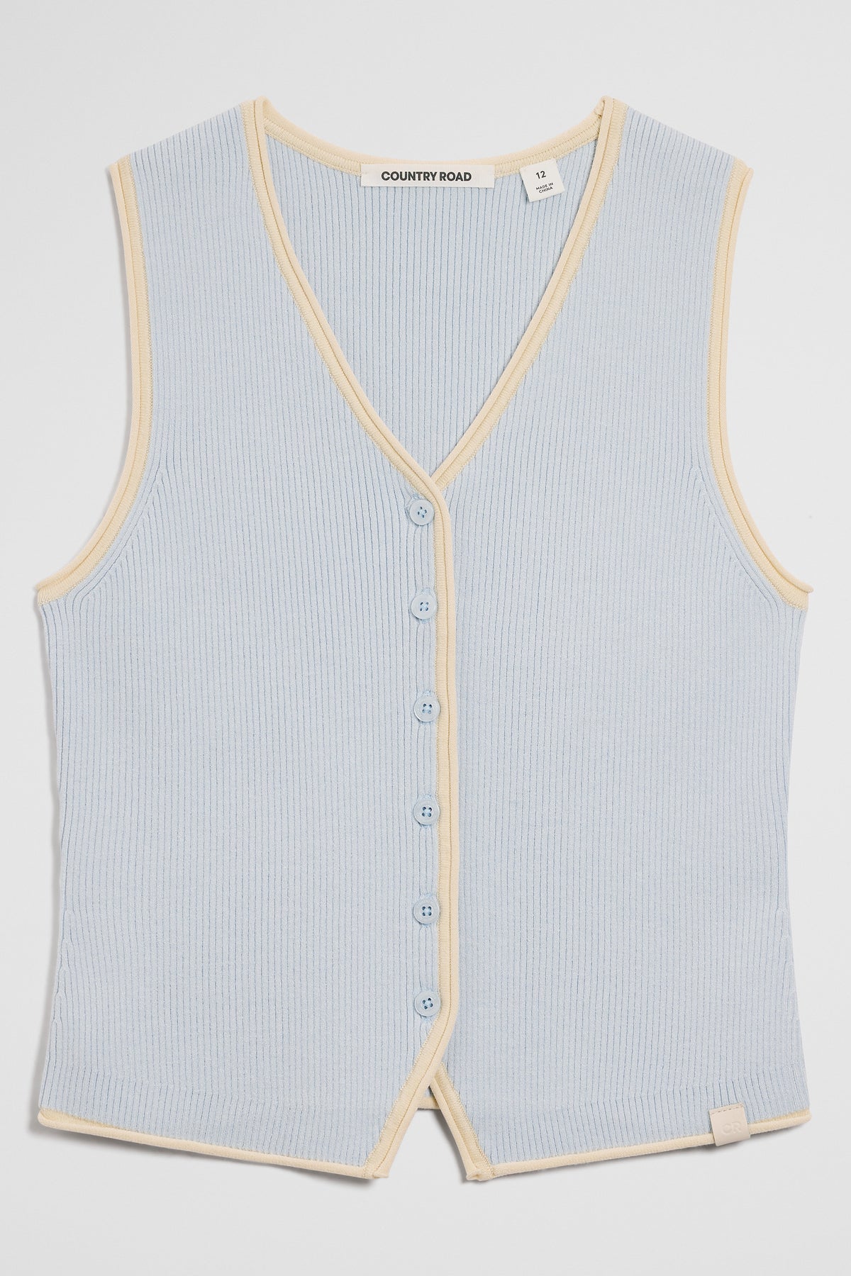 Teen Sleeveless Button Through Knit