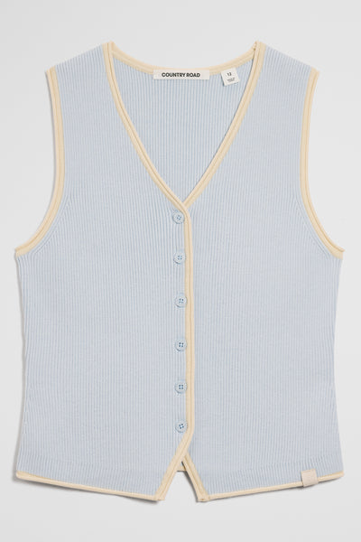 Teen Sleeveless Button Through Knit