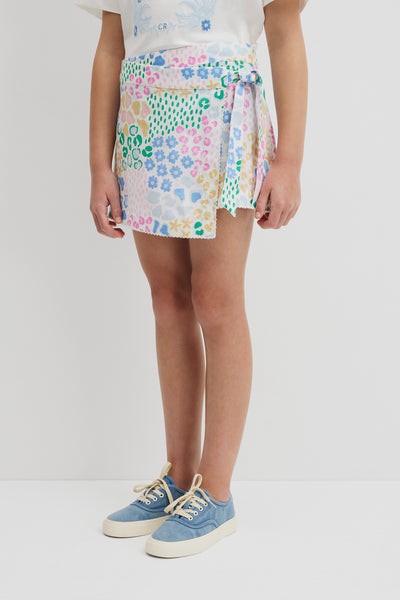 Teen Print Wrap Skort