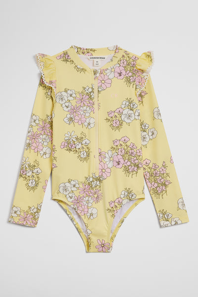 Long Sleeve Frill Swimsuit
