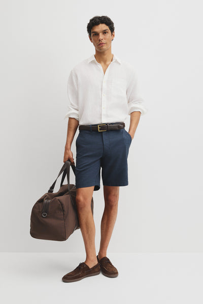 Cotton Linen Stretch Textured Short