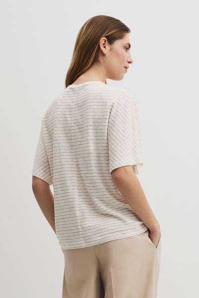 Stripe Linen Dolman T-Shirt