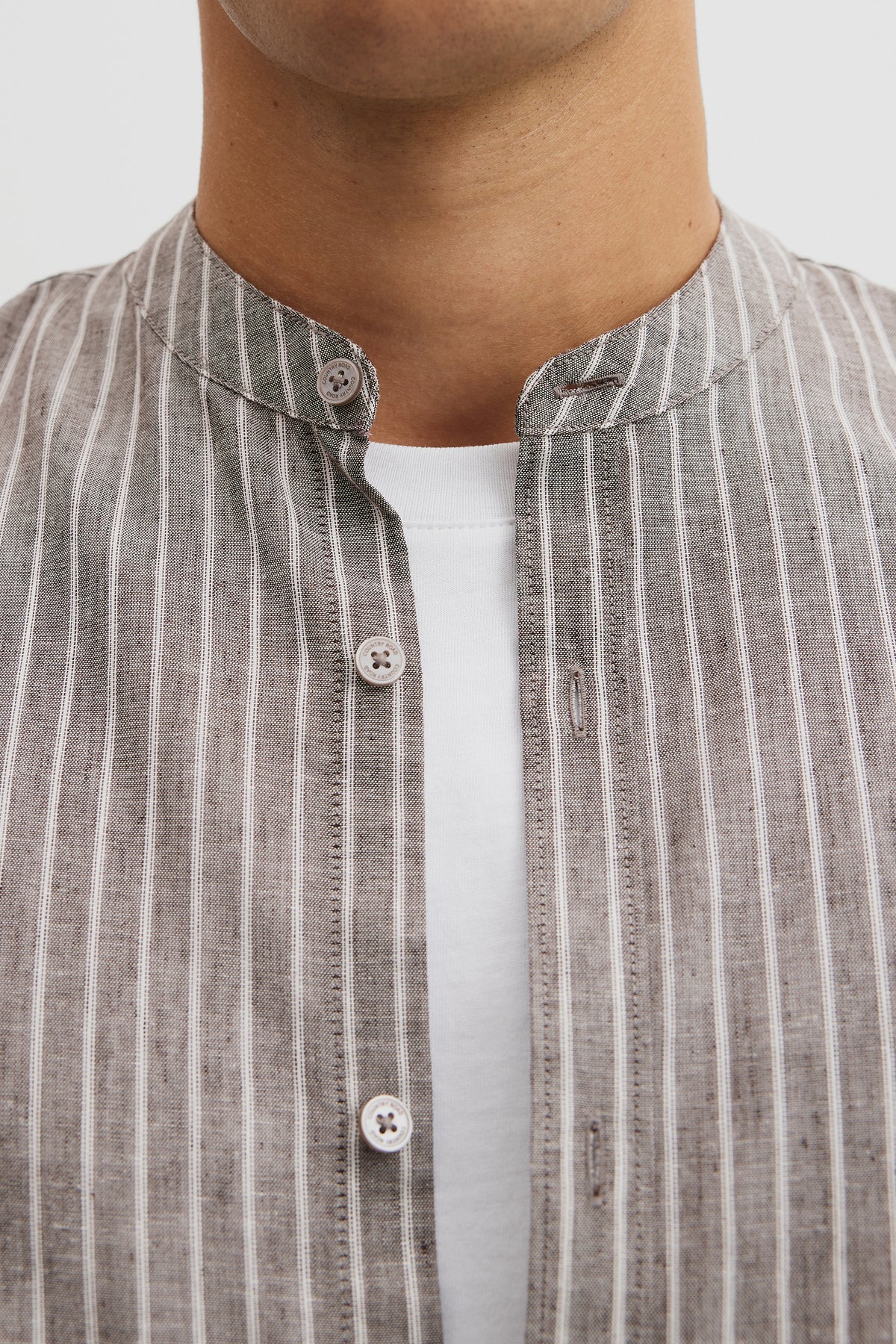 Regular Fit Cotton Linen Standard Collar Shirt