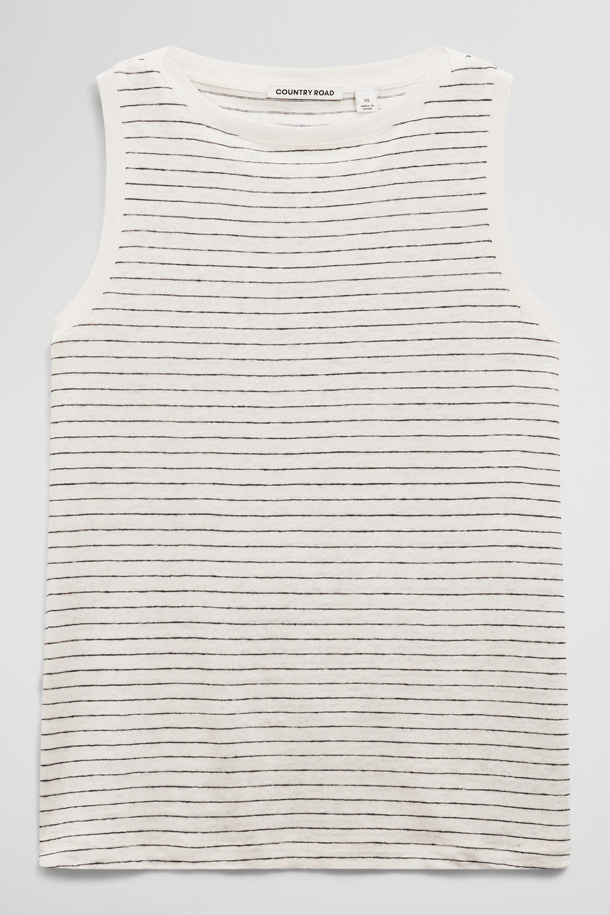 Stripe Linen Boat Neck Tank