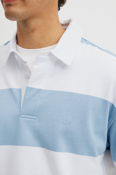 Short Sleeve Australian Cotton Stripe Rugby Polo