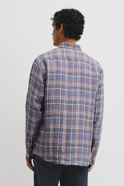 Regular Fit Linen Check Shirt