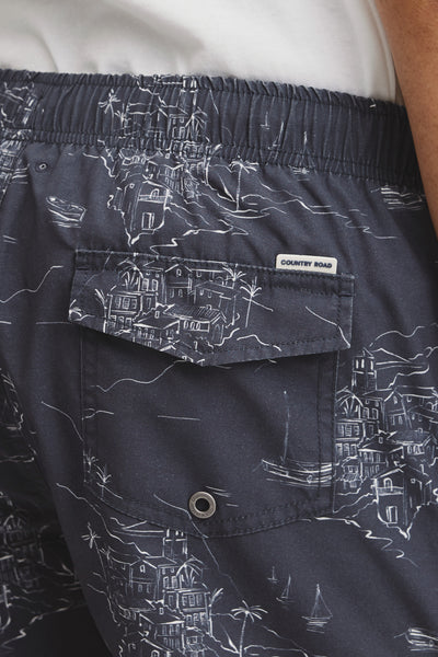 Coastline Print Swim Short