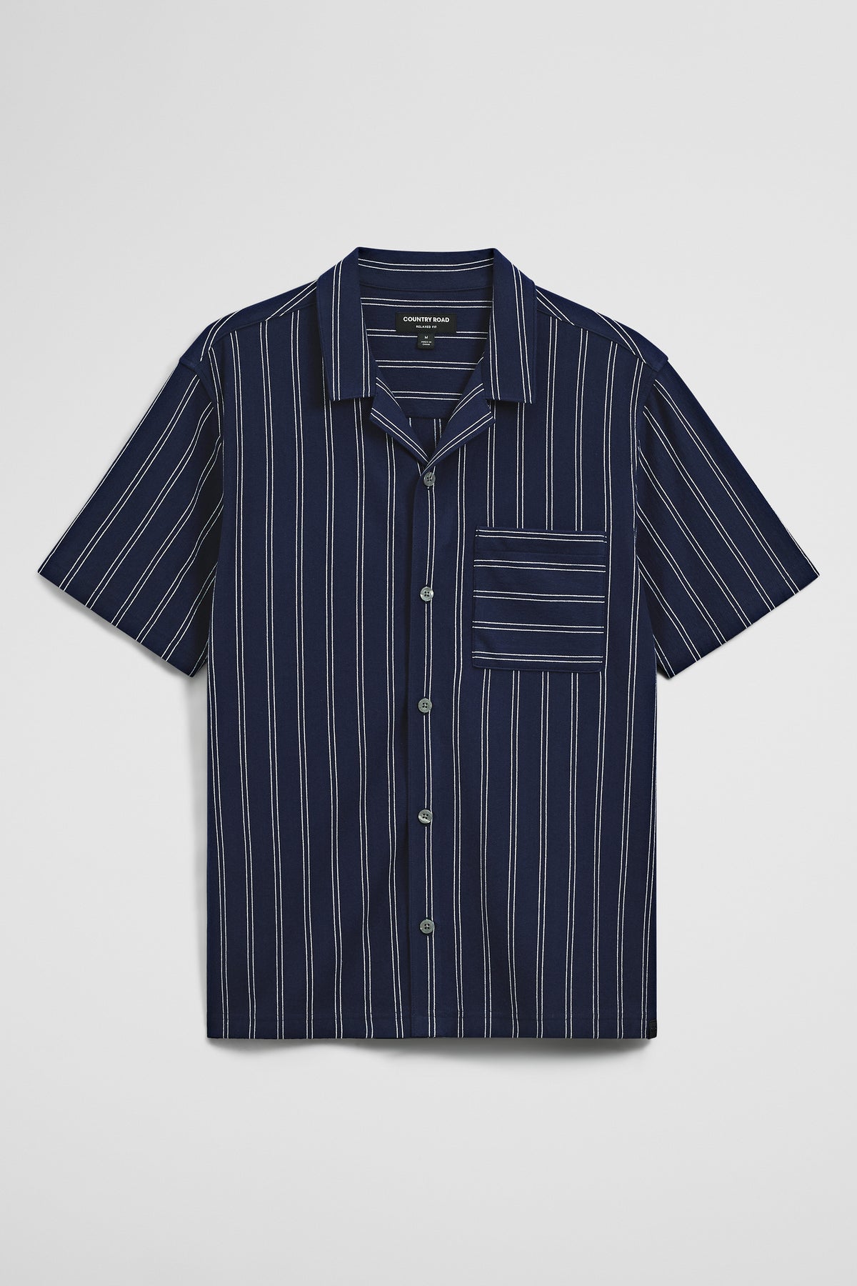 Textured Stripe Cuban Shirt