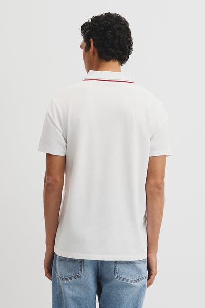 Short Sleeve Tipped Zip Polo