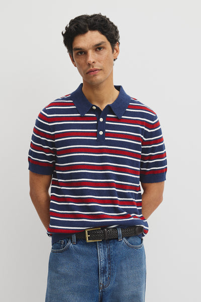 Boucle Stripe Knit Polo
