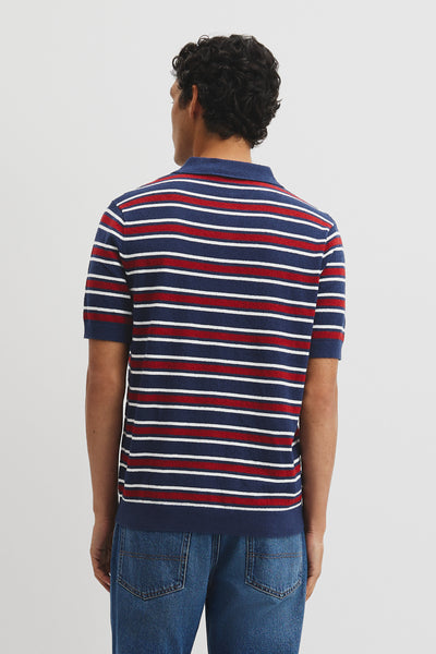 Boucle Stripe Knit Polo