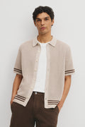 Relaxed Fit Australian Cotton Stripe Knit Shirt