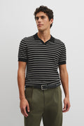 Australian Cotton Silk Stripe Knit Polo