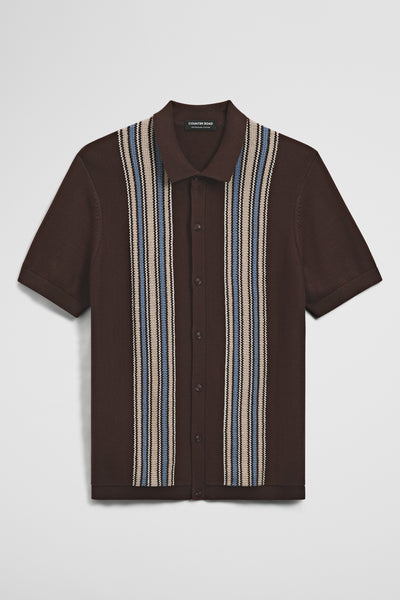 Australian Cotton Textured Panel Knit Shirt