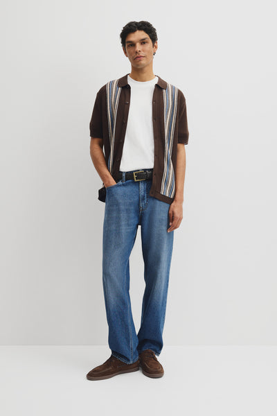 Australian Cotton Textured Panel Knit Shirt
