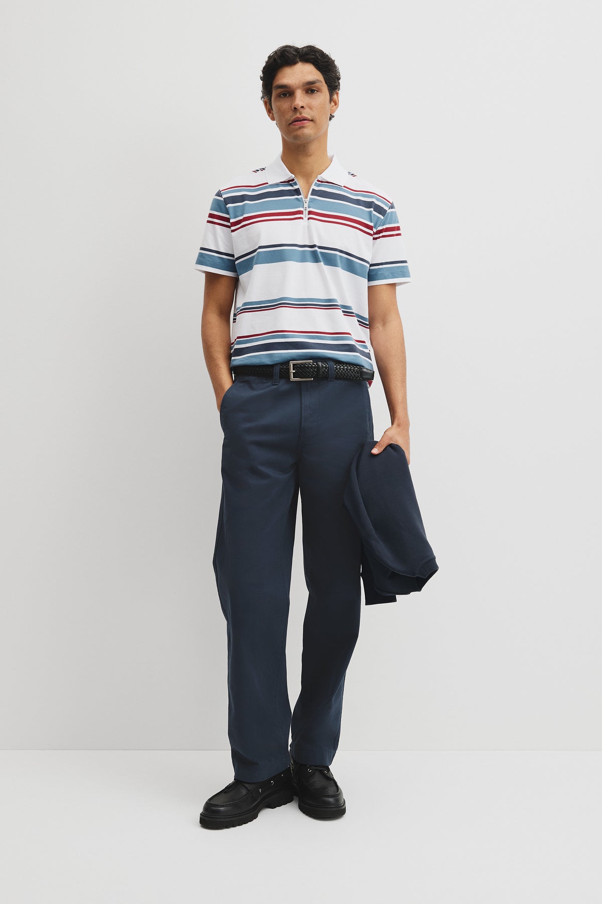 Multi Stripe Zip Polo