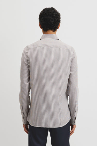 Slim Fit Stripe Travel Shirt