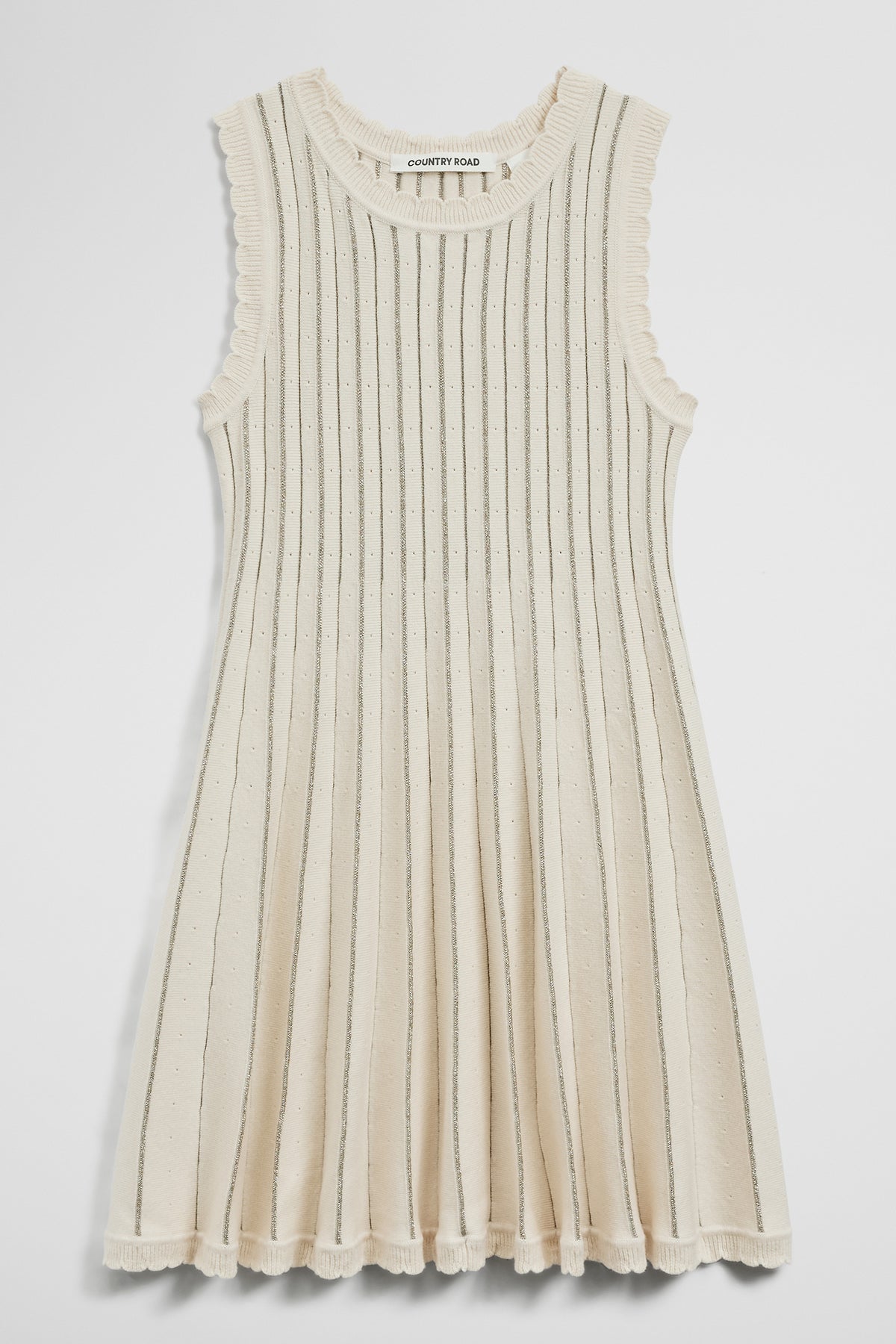 Sleeveless Scallop Knit Dress