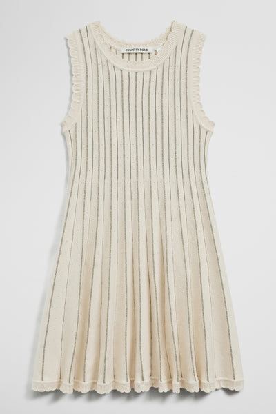 Sleeveless Scallop Knit Dress