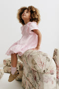 Short Sleeve Tier Cutwork Dress