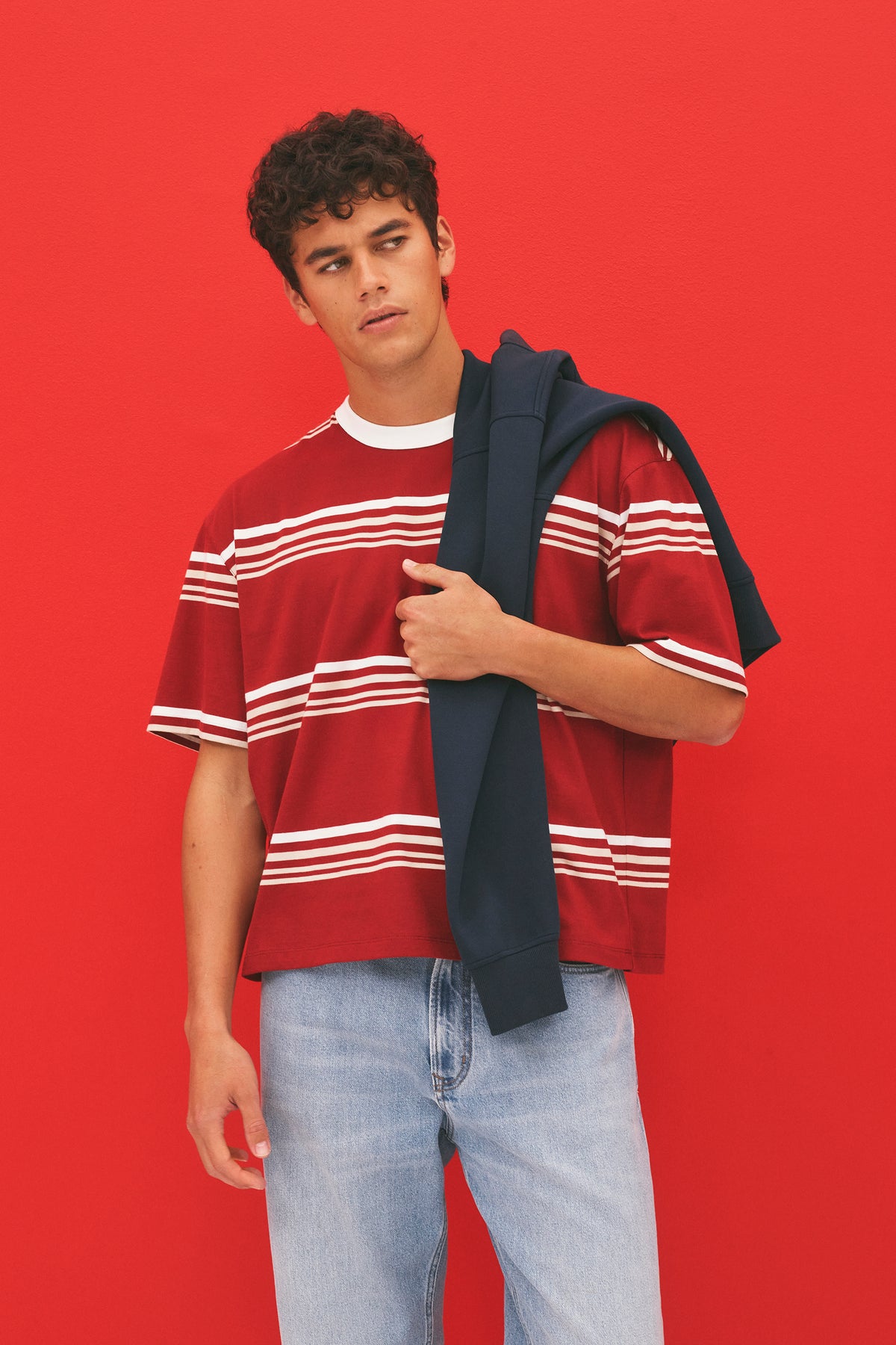 Short Sleeve Boxy Stripe T-Shirt