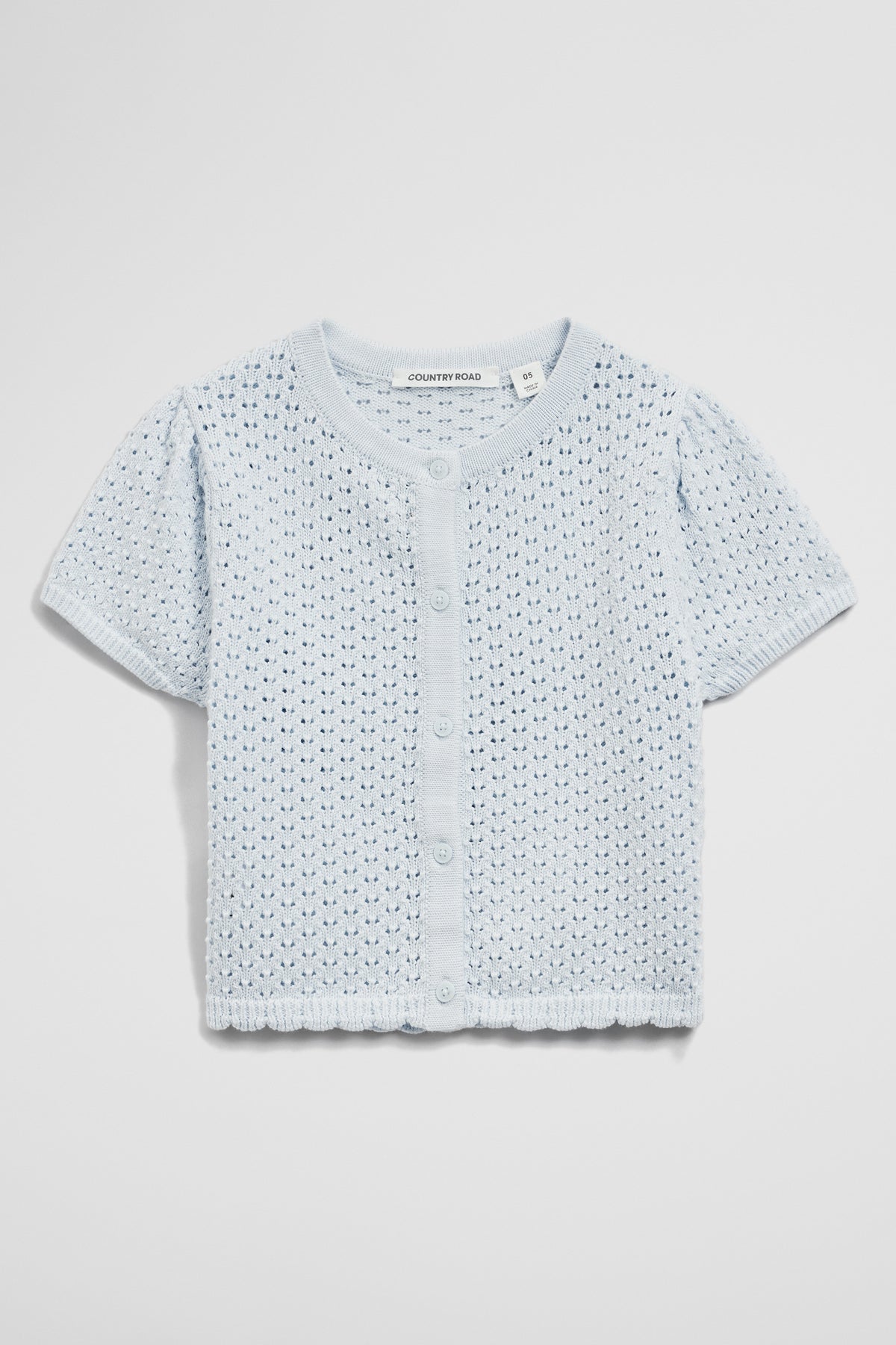 Short Sleeve Detail Knit T-Shirt