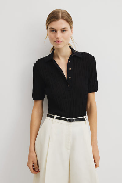Australian Cotton Blend Short Sleeve Rib Knit Polo