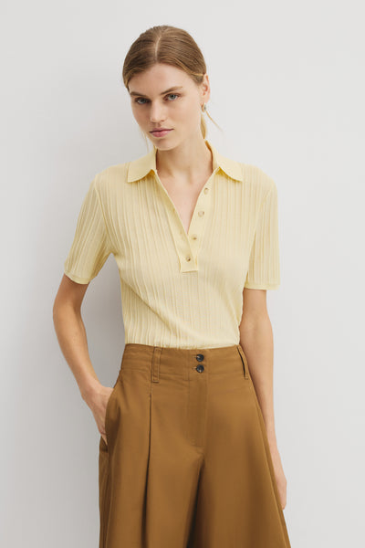 Australian Cotton Blend Short Sleeve Rib Knit Polo