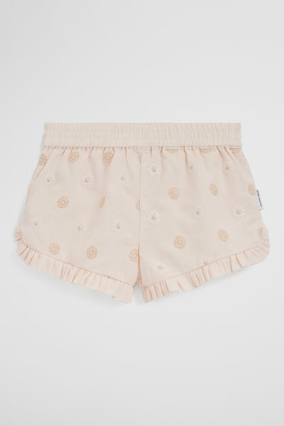 Pull On Embroidered Short