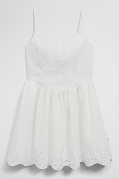 Teen Sleeveless Cutwork Mini Dress
