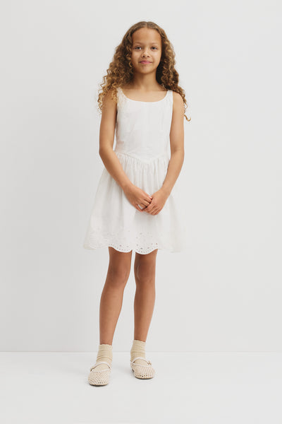 Teen Sleeveless Cutwork Mini Dress