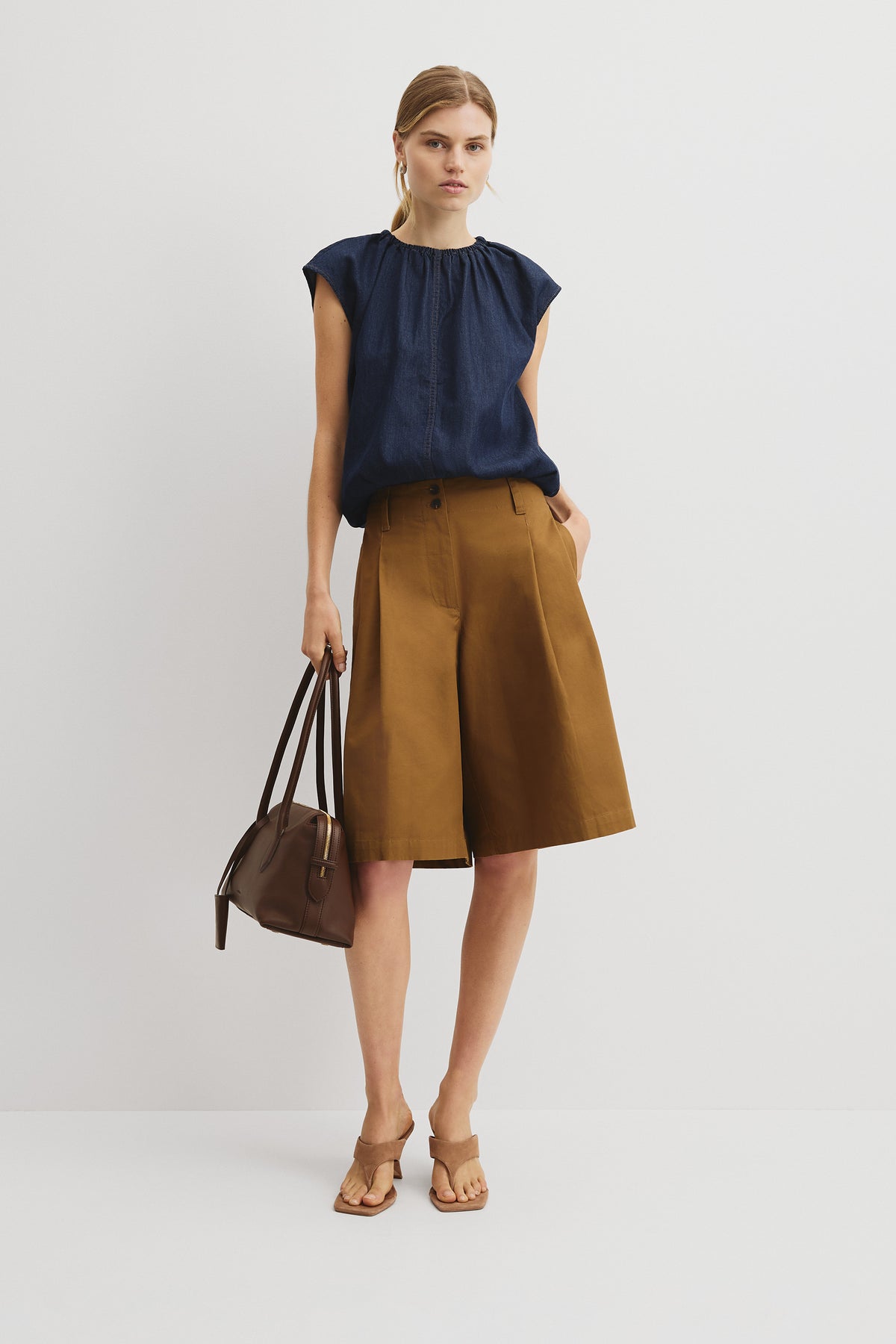 Denim Gather Top