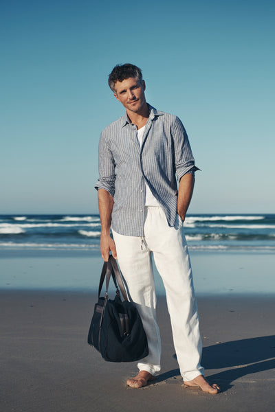 Relaxed Fit Linen Drawcord Pant