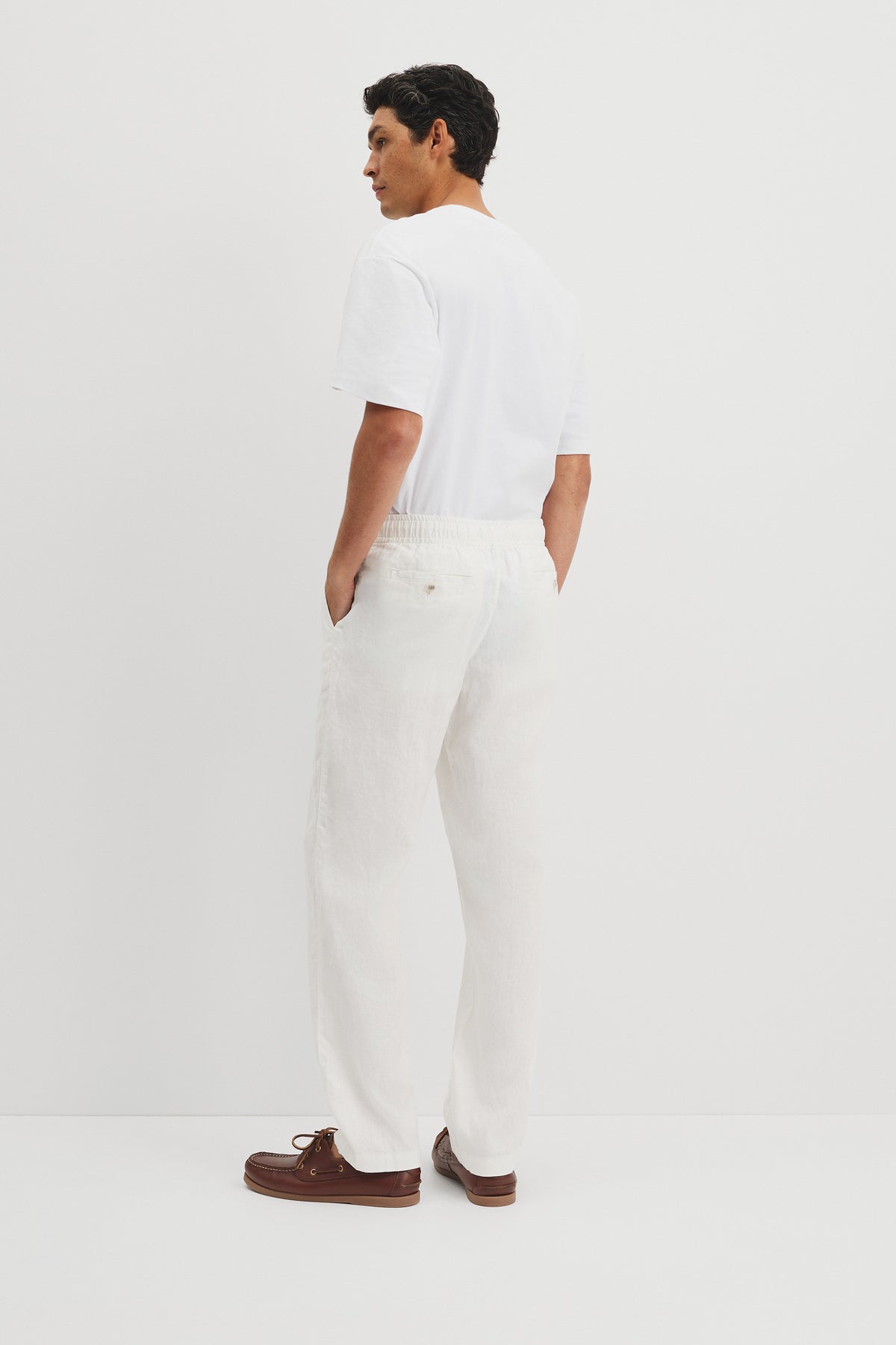 Relaxed Fit Linen Drawcord Pant