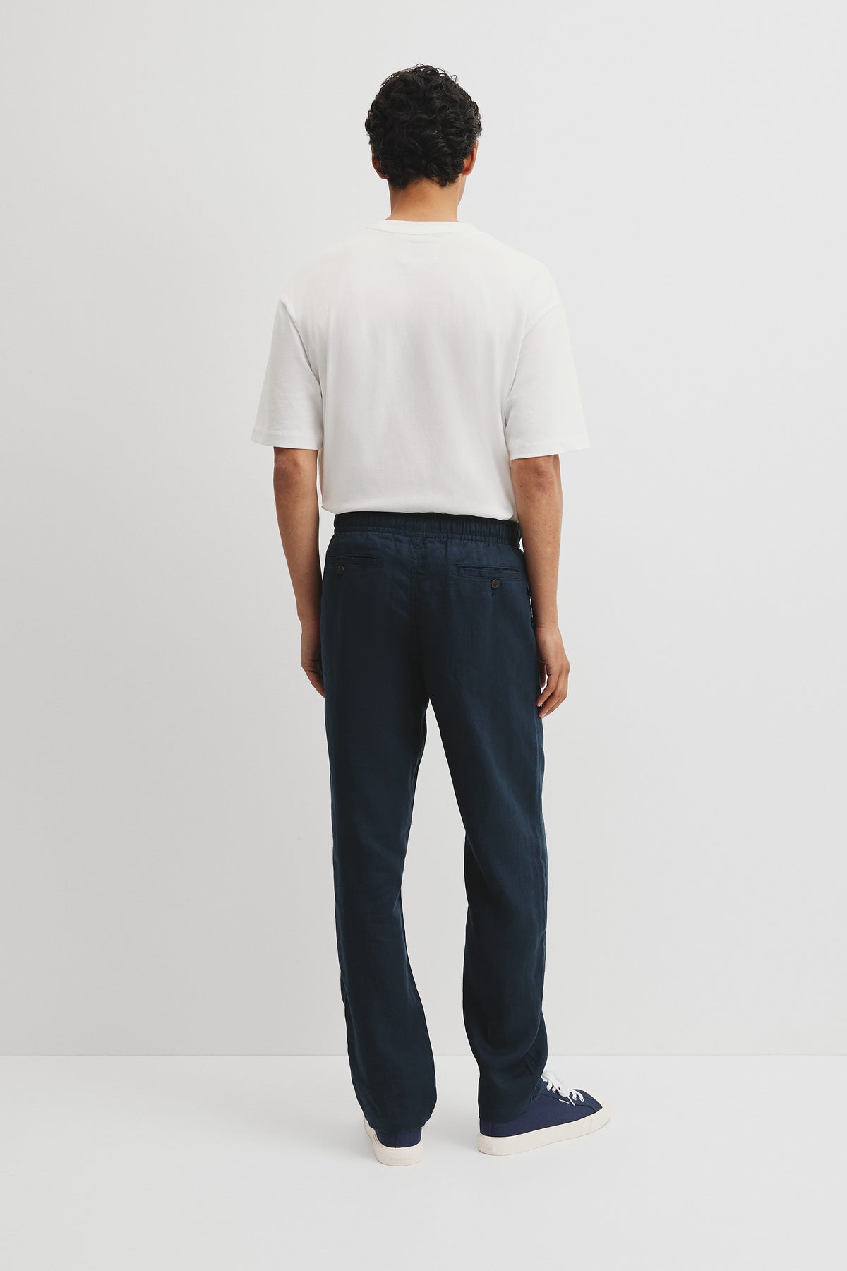 Relaxed Fit Linen Drawcord Pant