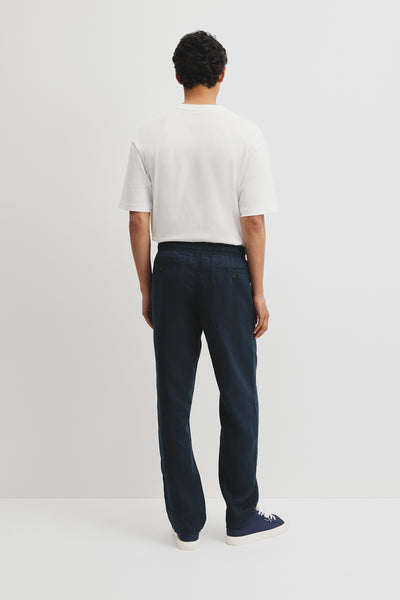 Relaxed Fit Linen Drawcord Pant