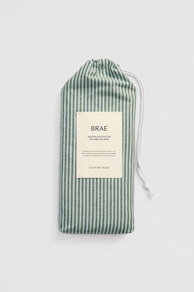 Brae Australian Cotton Stripe Standard Pillowcase Pair