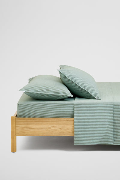 Brae Australian Cotton Stripe Queen Flat Sheet