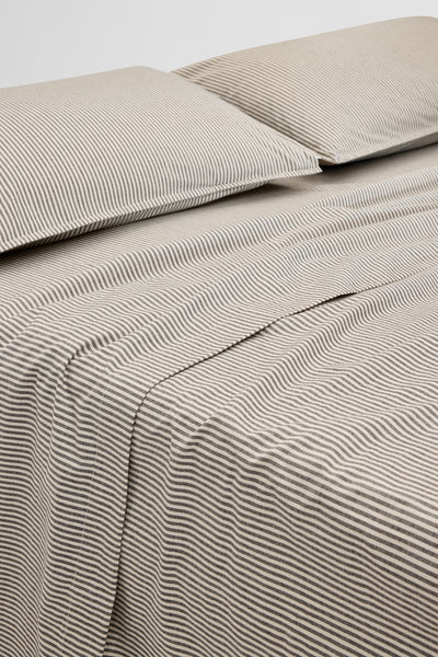 Brae Australian Cotton Stripe King Flat Sheet