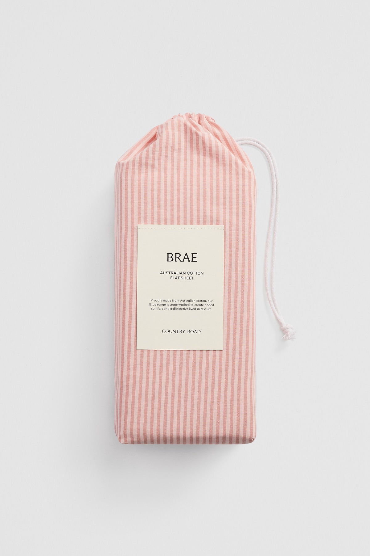 Brae Australian Cotton Stripe King Flat Sheet