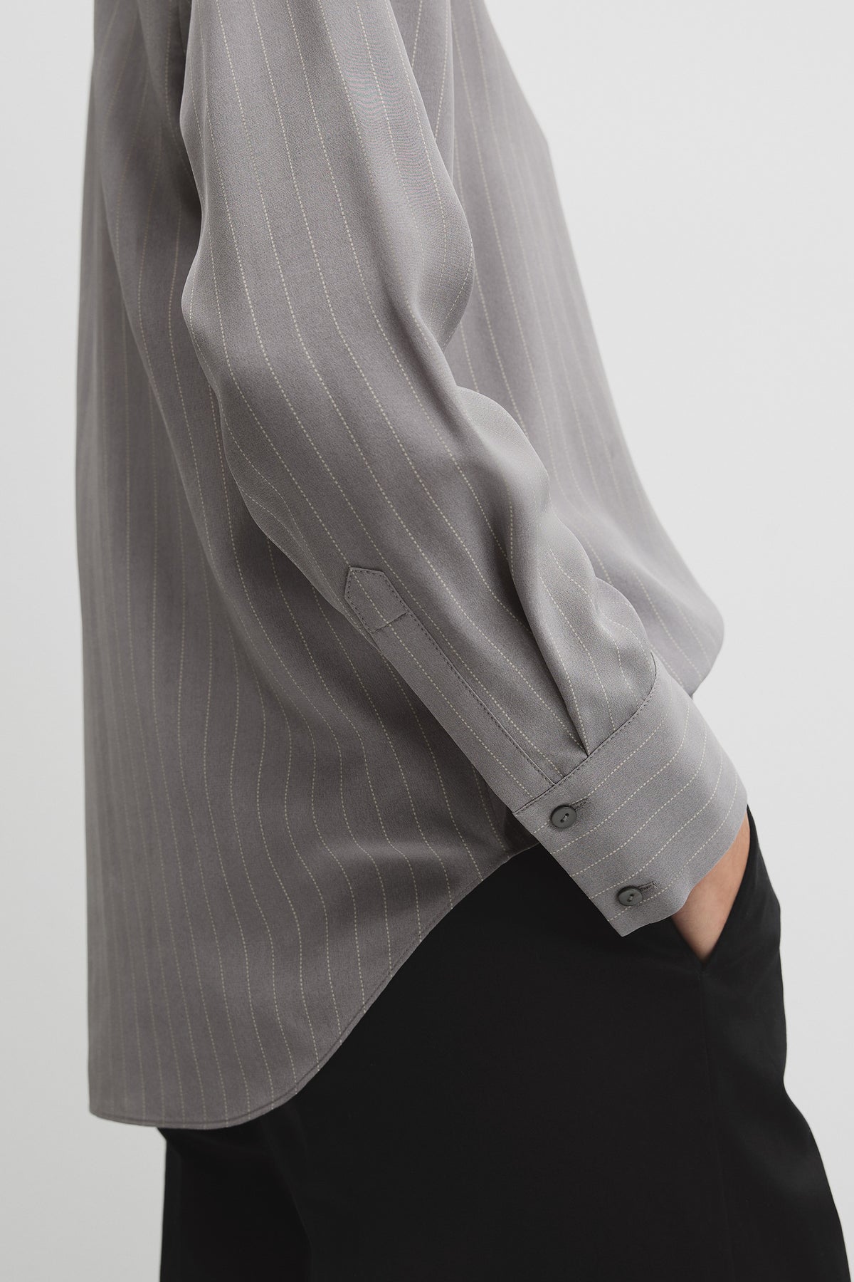 Pinstripe Silk Shirt