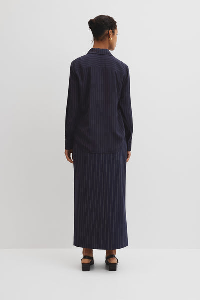 Pinstripe Silk Shirt